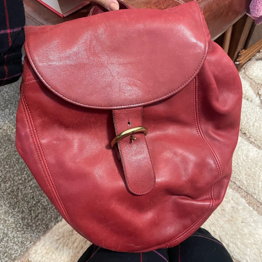 Coach Red Backpack